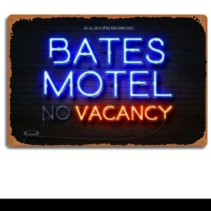 New Bates Motel vacancy tin sign 8x12
